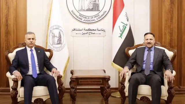 العوادي ورئيس محكمة استئناف صلاح الدين يبحثان تعزيز التعاون بين القضاء ووزارة الداخلية