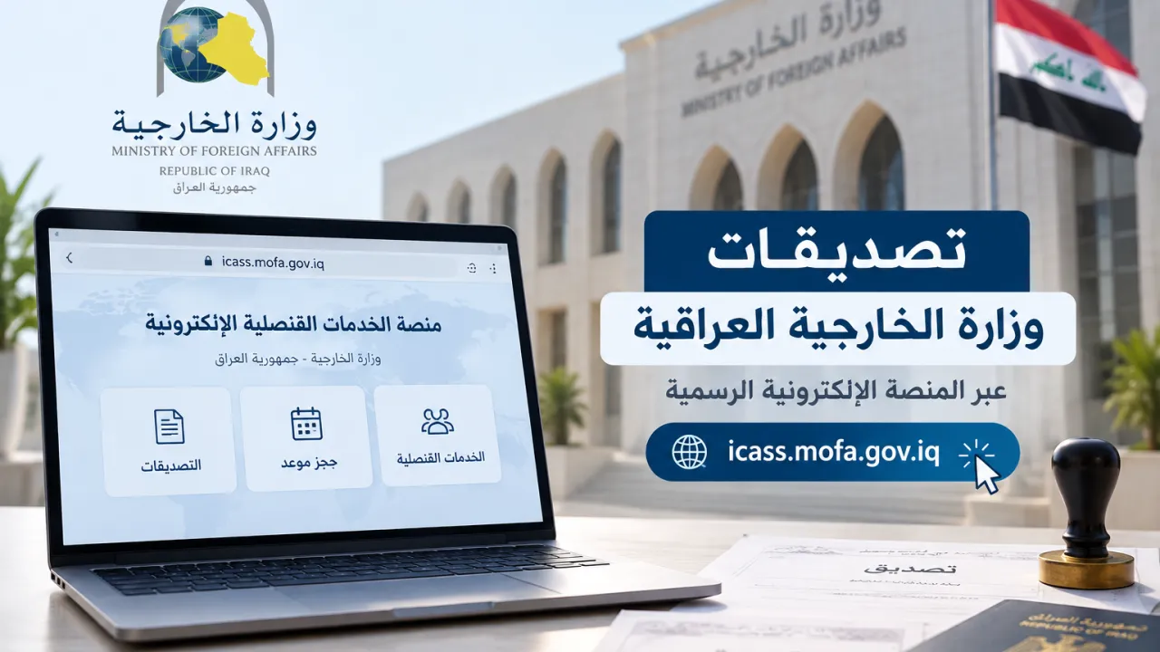 حجز موعد تصديقات وزارة الخارجية العراقية 2026 رابط منصة ICASS الرسمي