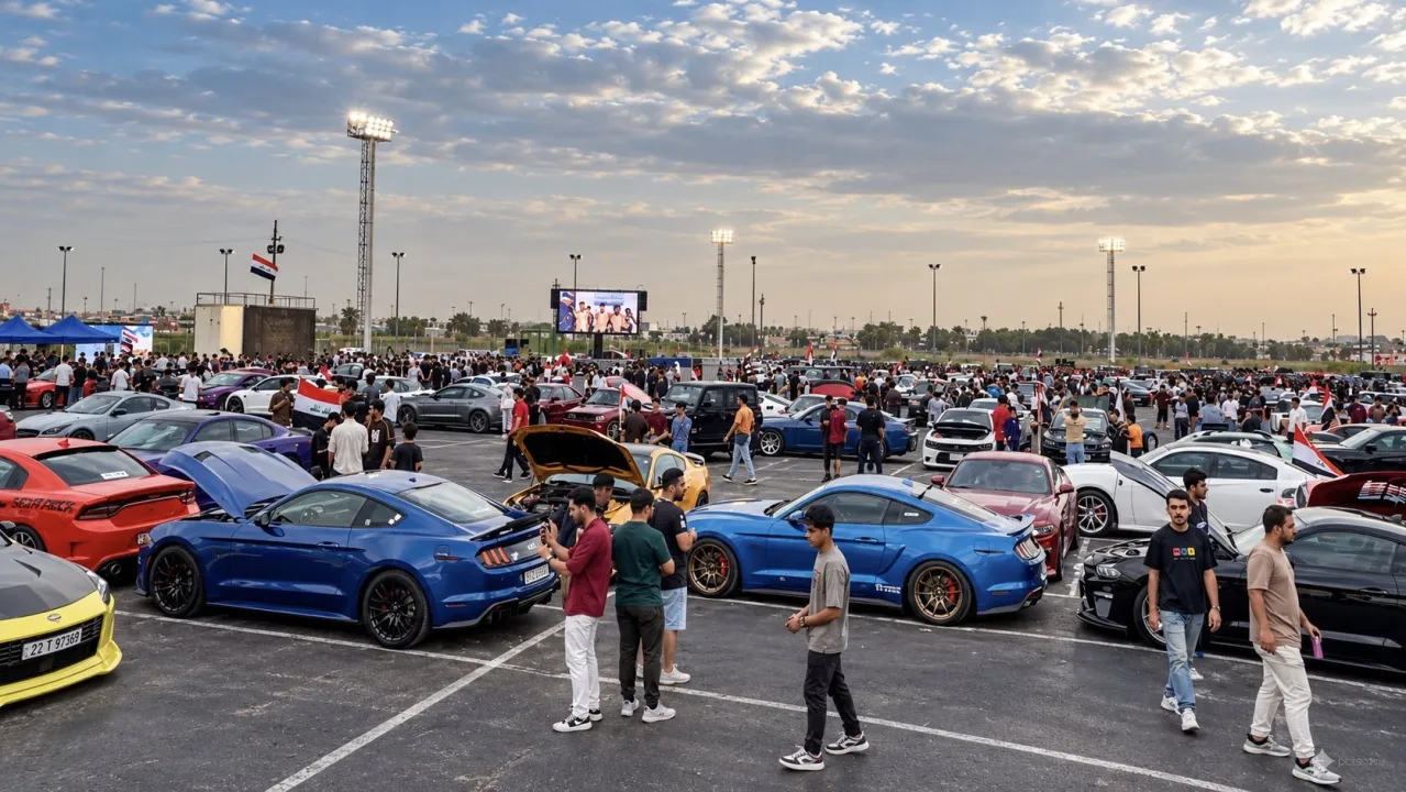 بمشاركة جماهيرية  مهرجان لرياضة السيارات في بغداد احتفاءً بيوم السيادة