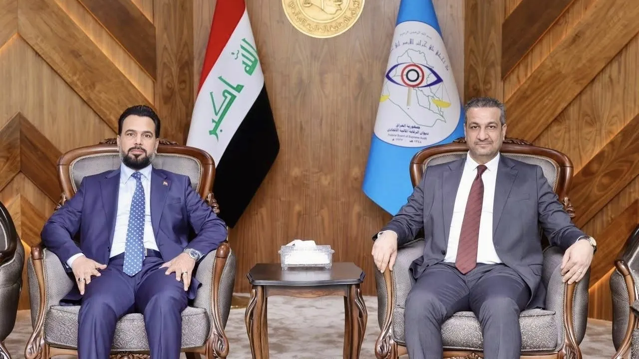 الغانمي والمشهداني يبحثان آفاق التعاون بين شبكة الإعلام وديوان الرقابة المالية
